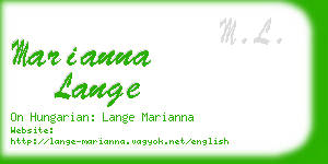 marianna lange business card